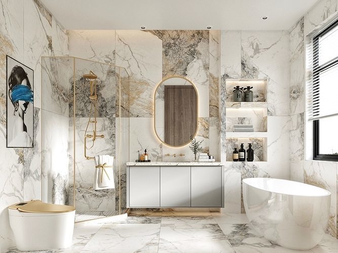 The Allure of White and Gold Bathroom
